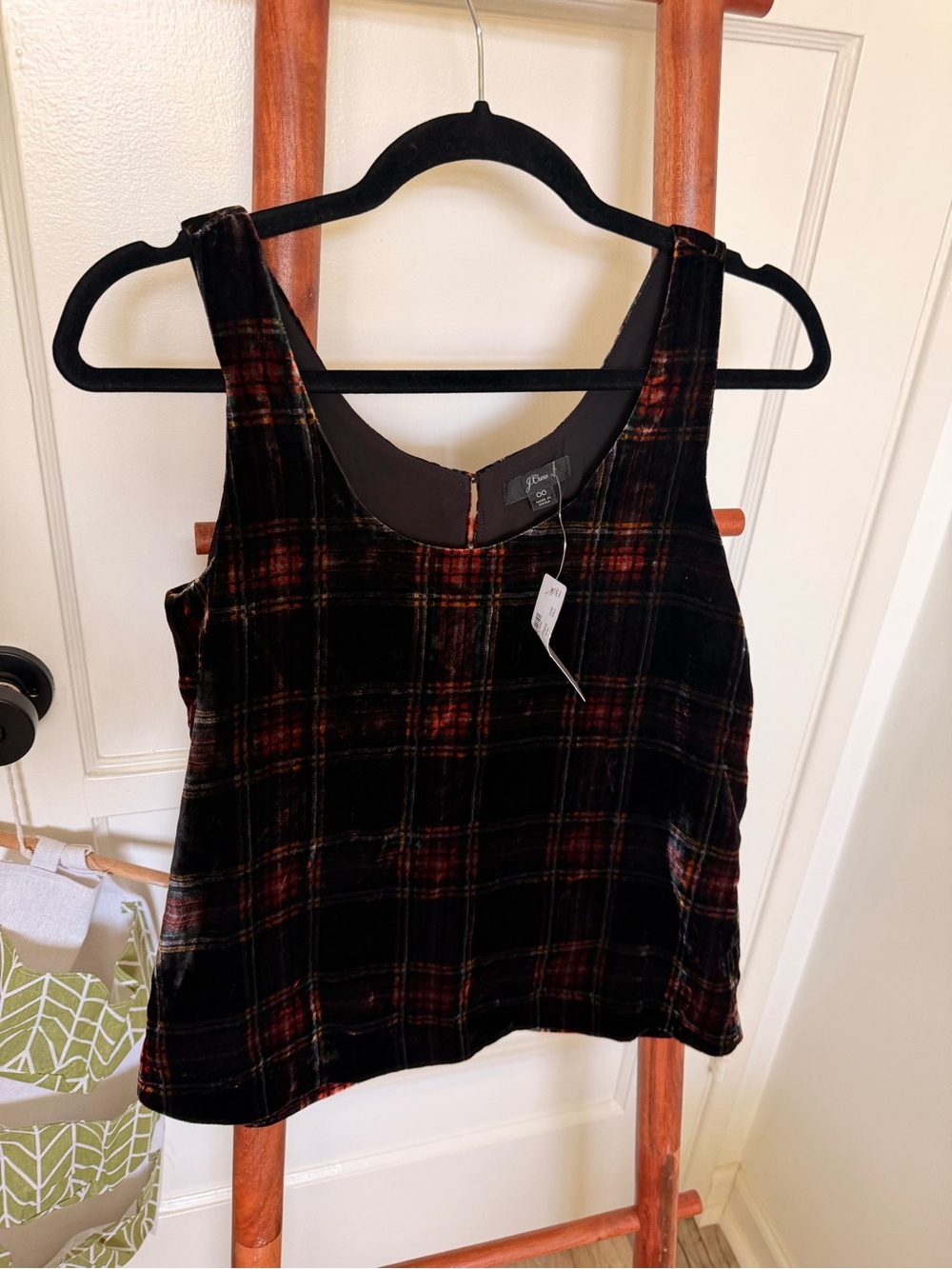 NWT J.Crew velvet plaid tank